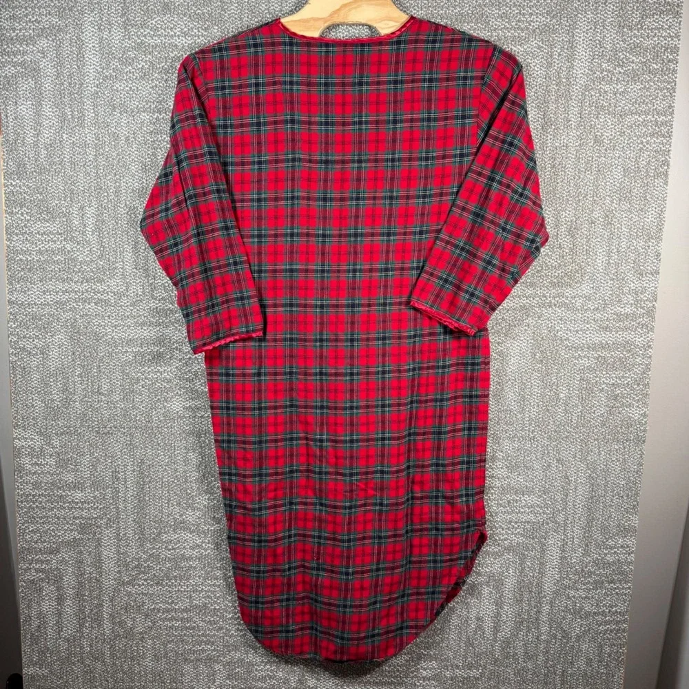 Warner Bros Tweety Bird Nightgown‎ Womens Medium Red Plaid Vintage 1999 Flannel